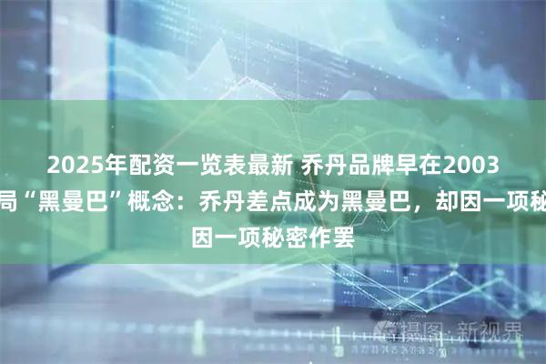 2025年配资一览表最新 乔丹品牌早在2003年就布局“黑曼巴”概念：乔丹差点成为黑曼巴，却因一项秘密作罢