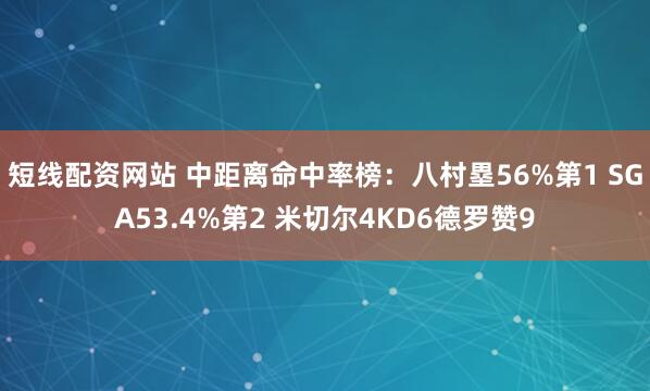 短线配资网站 中距离命中率榜：八村塁56%第1 SGA53.4%第2 米切尔4KD6德罗赞9